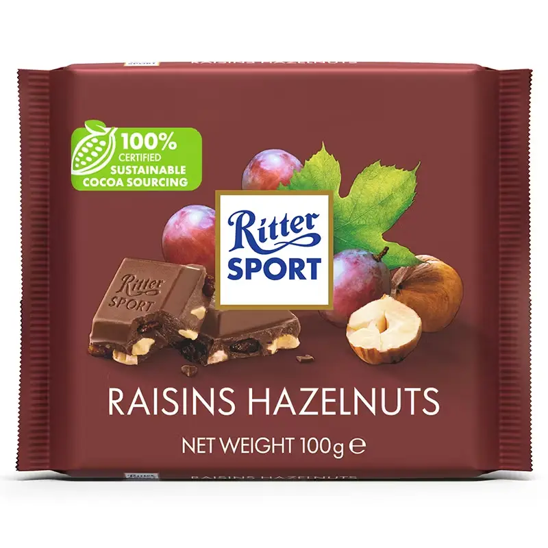 R SPORT MILK CHOCO RAISIN HAZELNUTS 100