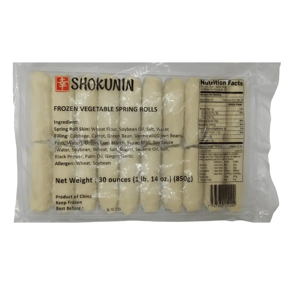 FROZEN VEGETABLE SPRING ROLLS 1LB
